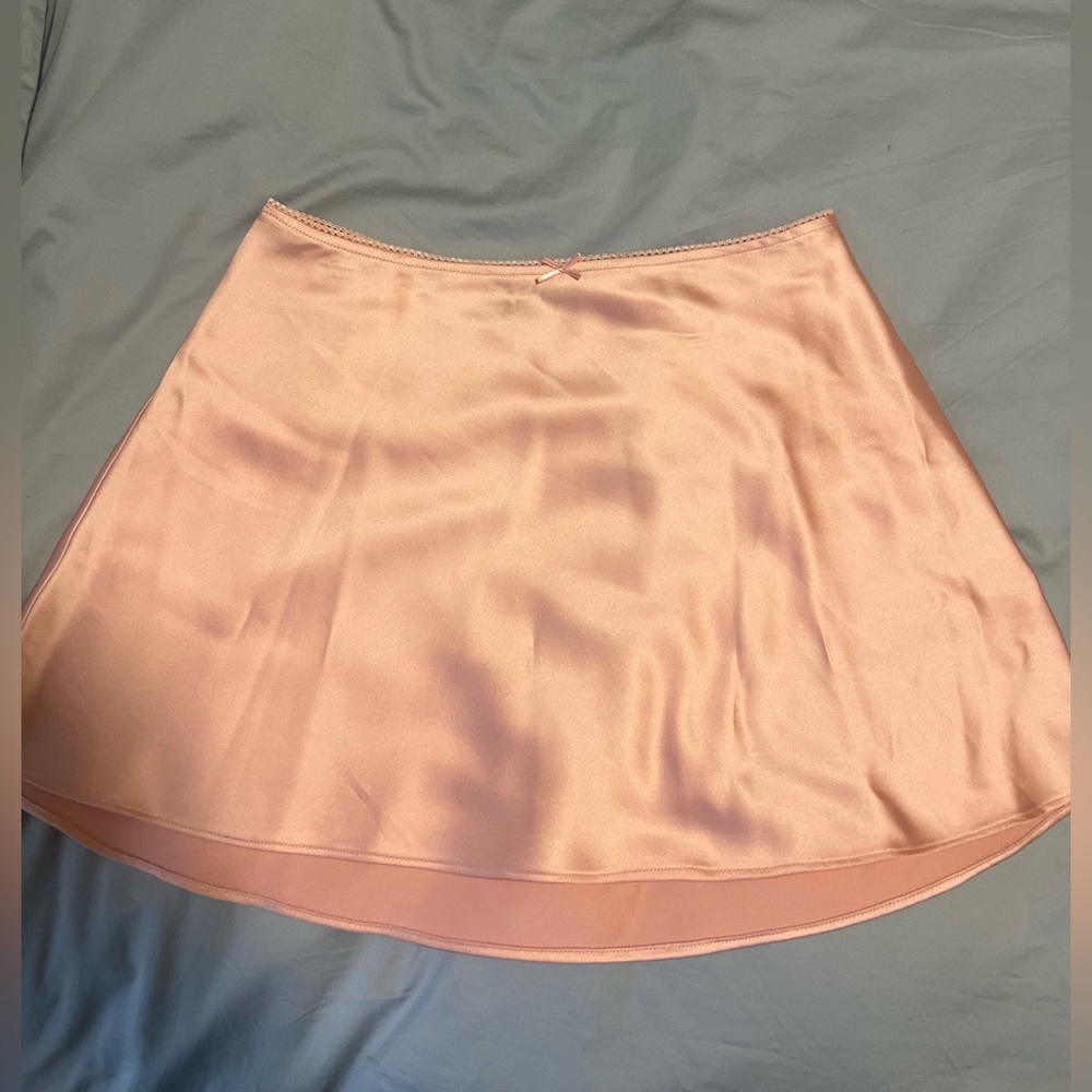 wild fable Blush Pink Satin Skater Skirt